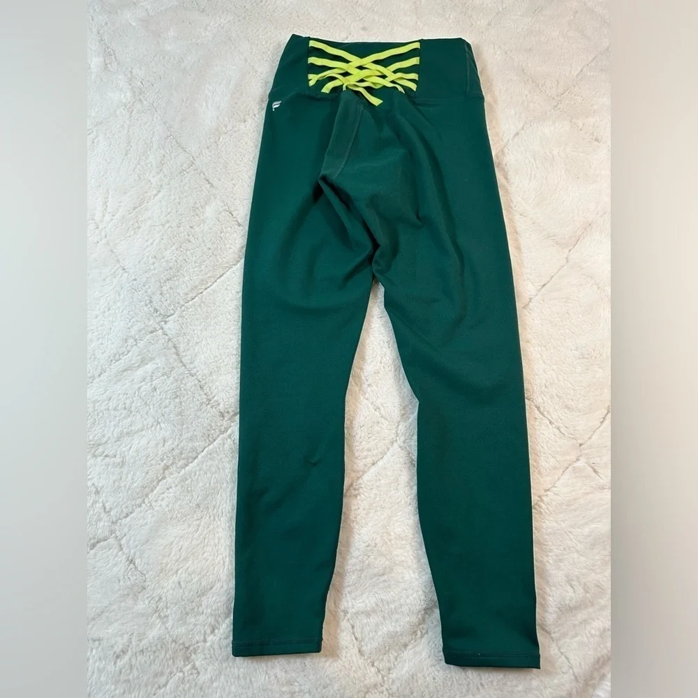 Fabletics 3 piece sculpt knit blue leggings xs boost power green xs Black bra S